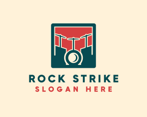 Modern Drum Set logo design