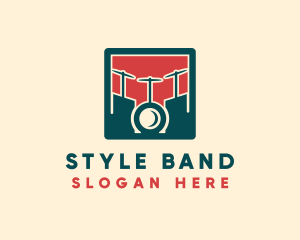 Modern Drum Set logo design