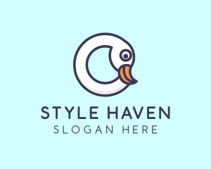 Swan Bird Letter O Logo
