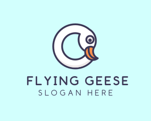 Geese - Swan Bird Letter O logo design