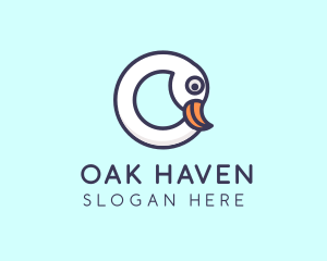 Swan Bird Letter O logo design