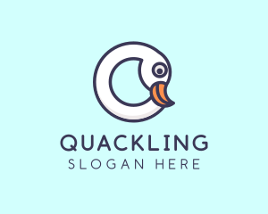 Duckling - Swan Bird Letter O logo design