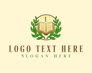 Educational Book Wreath Logo