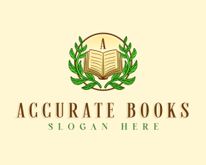 Educational Book Wreath logo design