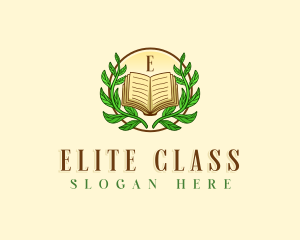 Educational Book Wreath logo design