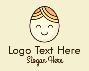 Boy - Smiling Happy Egg Head logo design