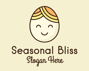 Season - Smiling Happy Egg Head logo design