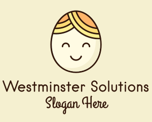 Smiling Happy Egg Head logo design