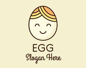 Smiling Happy Egg Head logo design