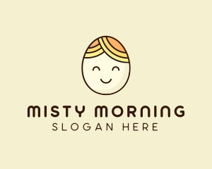 Smiling Happy Egg Head logo design