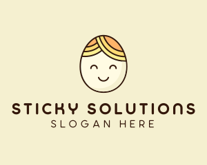 Smiling Happy Egg Head logo design