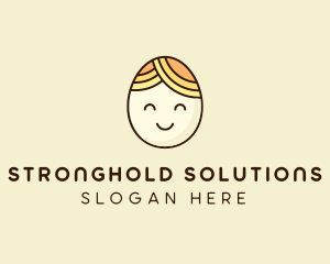 Smiling Happy Egg Head logo design