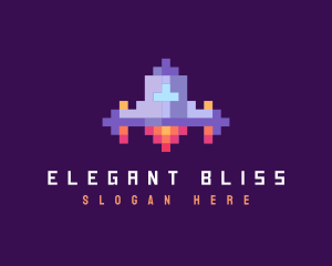 Arcade - Retro Pixel Spaceship logo design