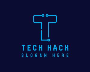 Digital Technology Letter T logo design