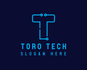 Digital Technology Letter T logo design