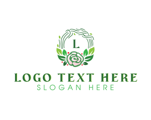 Meditation - Natural Floral Wedding Wreath logo design