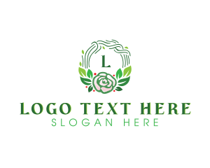 Natural Floral Wedding Wreath  Logo