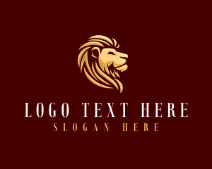 Monarchy - Golden Lion Animal logo design