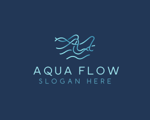 Flow - Wave Water Movement logo design