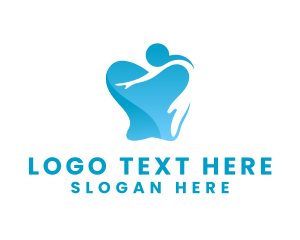 Oral Care - Blue Dental Tooth logo design