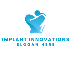 Blue Dental Tooth  logo design