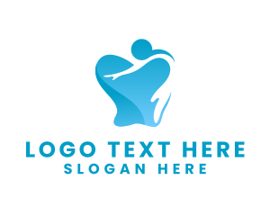 Blue Dental Tooth  Logo