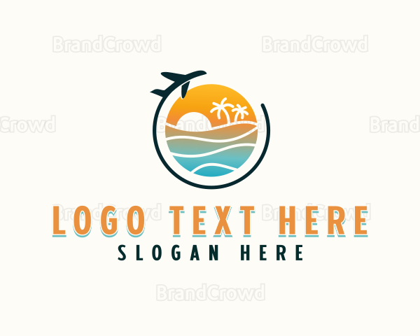 Tropical Beach Vacation Logo