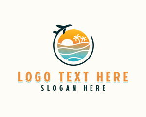Palm Tree - Tropical Beach Vacation logo design