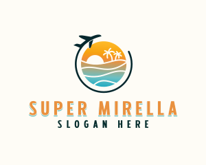 Tour Guide - Tropical Beach Vacation logo design