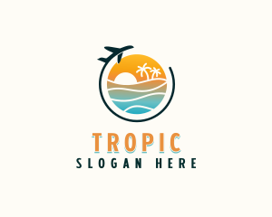 Tropical Beach Vacation logo design