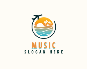 Tourist - Tropical Beach Vacation logo design
