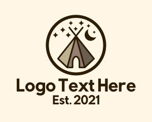 Adventure - Night Sky Tent logo design