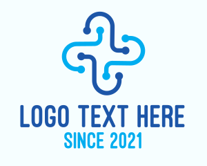 Cross - Blue Digital Medicine logo design