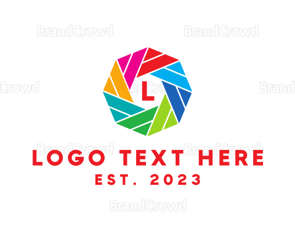 Colorful Shutter Origami Logo