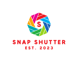 Shutter - Colorful Shutter Origami logo design