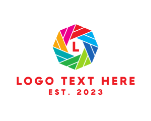 Octagon - Colorful Shutter Origami logo design