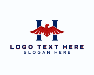 Military - Eagle Aviation Letter H logo design