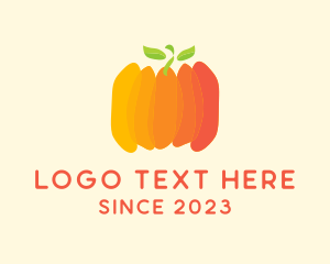 Vegetable Garden - Autumn Pumpkin Vegetable logo design