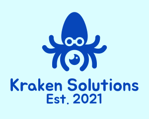 Kraken - Blue Squid Photography logo design