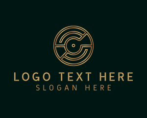 Gold - Gold Circle Letter C logo design