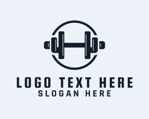 Workout - Gym Fitness Dumbbell logo design