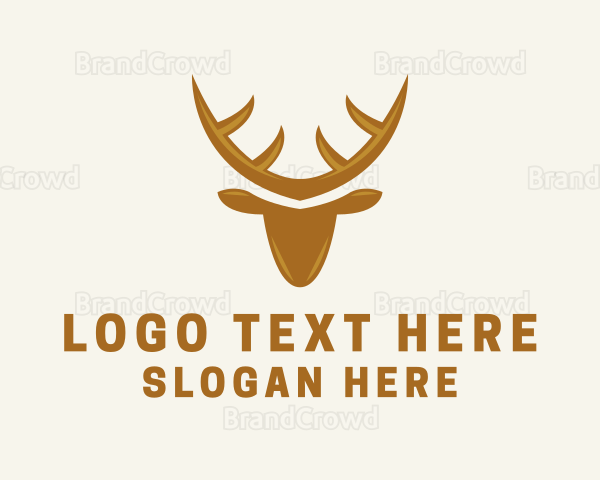 Golden Stag Animal Logo