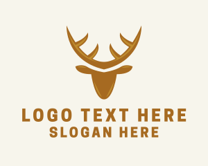 Deer - Golden Stag Animal logo design