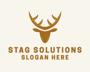 Wild Golden Stag  logo design