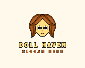 Doll - Girl Doll Cartoon Character logo design