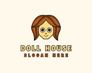 Doll - Girl Doll Cartoon Character logo design