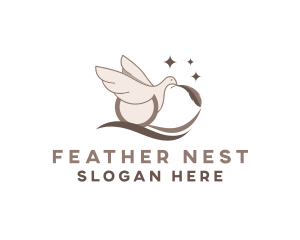 Bird Dove Feather  logo design