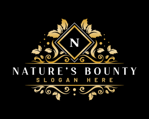 Natural Floral Crest logo design