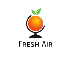 Orange Fruit Globe logo design