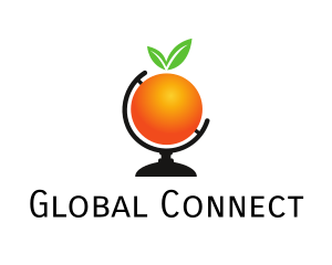 Orange Fruit Globe logo design